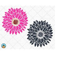 dahlia flower svg, dahlia svg, flower svg, dahlia flower cricut, dahlia flower silhouette, flower cut file, vector, clip