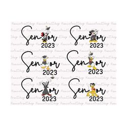 bundle senior 2023 svg, mouse and friends svg, graduation 2023 svg, class of 2023 svg, proud graduate 2023 svg, senior c