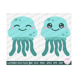 jellyfish baby svg cute jellyfish kawaii jellyfish smiling jellyfish