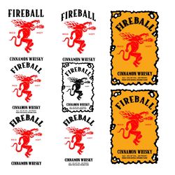 fireball cinnamon whiskey labels red hot bundle svg