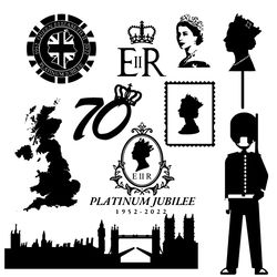 platinum jubilee queen 70 years bundle svg