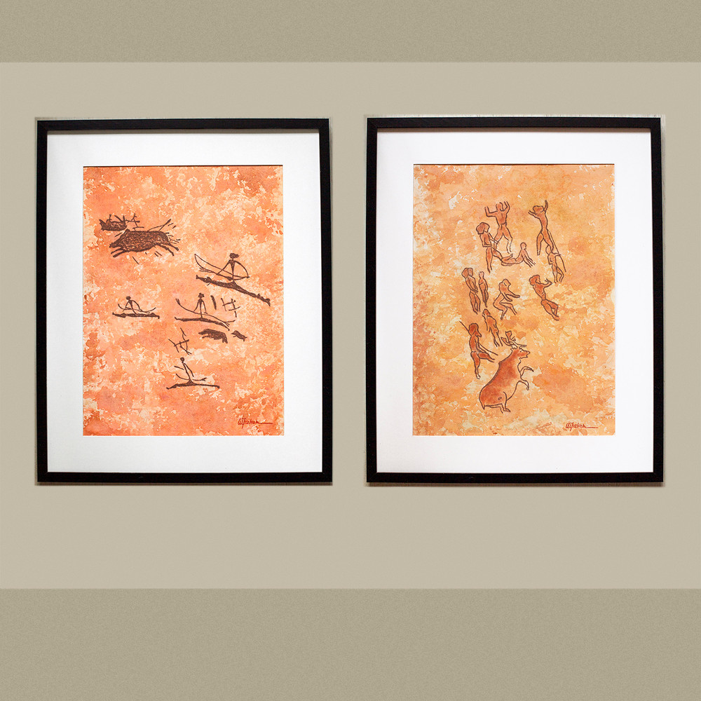Drawing-of-a-prehistoric-hunters-is-a-modern-abstract-watercolor-drawing-on-paper-Painting-for-interior-as-a-gift-deer-hunting-by-prehistoric-man.jpg