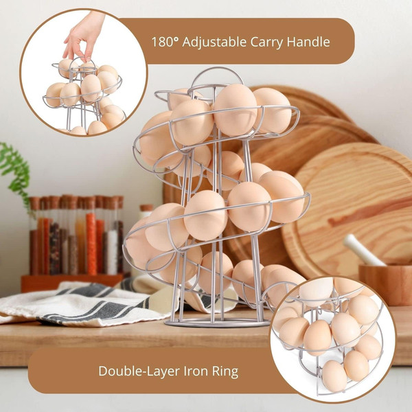 Egg Holder Countertop Freestanding Wired & Spiral Medium Egg - Inspire  Uplift