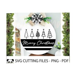 christmas round sign svg, christmas tree svg, door hanger svg, merry christmas svg, christmas round ornament svg, christ