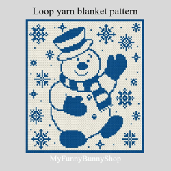 Loop yarn Merry Snowman blanket pattern PDF Download
