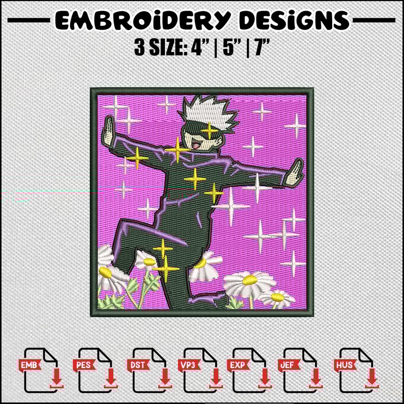 Gojo funny embroidery design