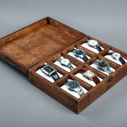 Custom Wooden Watch Box: Organize Time in Style - Engraved Display and Storage Case for Watches