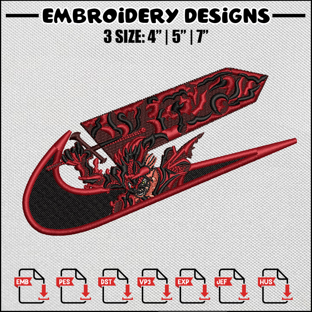 Demon asta embroidery design