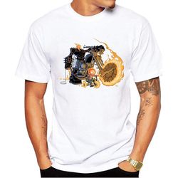 ghost rider and son men&8217s short sleeve casual white t-shirt