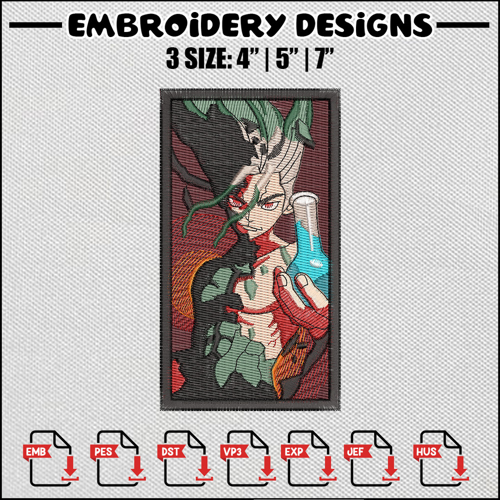 Dr stone embroidery design