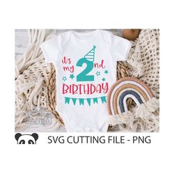 it's my 2nd birthday svg png, second birthday cricut cut files, 2nd birthday svg, second birthday party svg, second birt