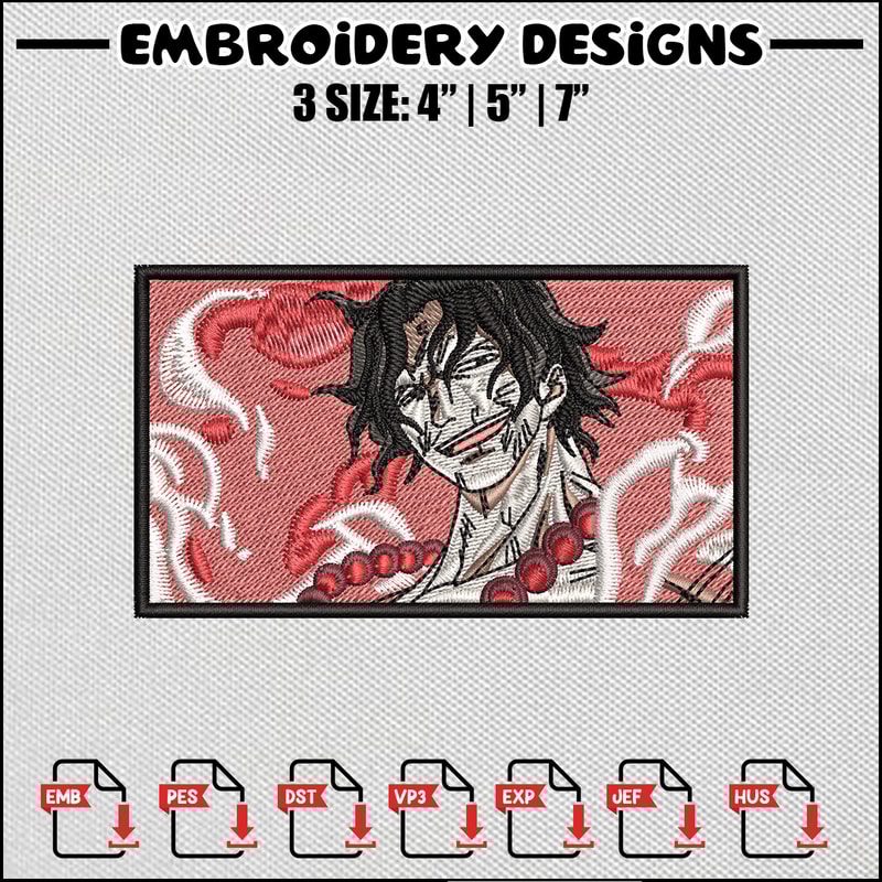 Ace rectangle embroidery design