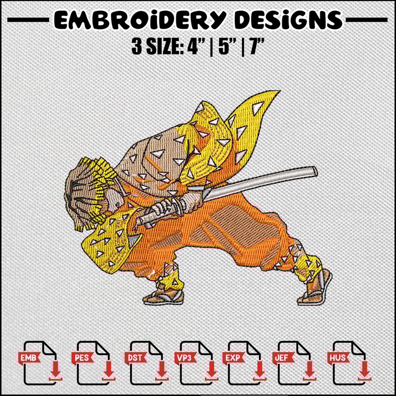 Zenitsu embroidery design