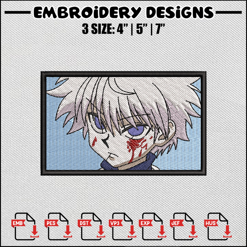 Killua frame embroidery design