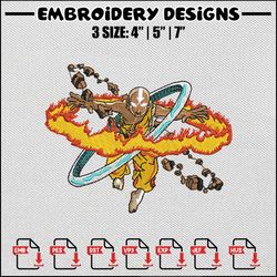 aang embroidery design, avatar embroidery, anime design, anime embroidery, embroidery shirt, digital download