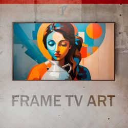 Samsung Frame TV Art Digital Download, Frame TV Art Cubism Suprematism Primitivism, Simple forms, avant-garde portrait