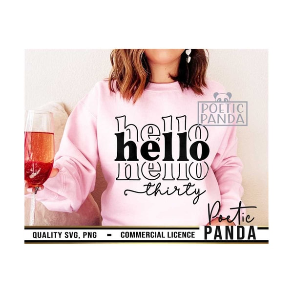 Hello 30 SVG PNG, Hello Thirty Svg, Happy Birthday Svg, 30 A - Inspire ...