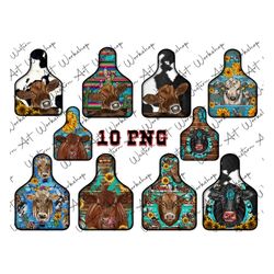 Cow Show Tag Png, Western Design, Cow Tag Serape, Cow Tag Cowhide, Cow Png, Sunflower Cow, Sublimation Designs, Digital