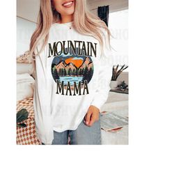 mountain mama tee,  comfort colors long sleeve tee, vintage inspired, unisex comfort colors long sleeve t-shirt, mountai