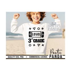 level 3rd grade svg png, gamer svg, 3rd grade shirt, hello 3rd grade svg, 3rd grade svg, back to school svg, third grade