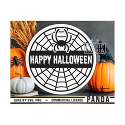 happy halloween svg png, halloween door hanger svg, trick or treat, round sign svg, haunted house svg, halloween svg, po