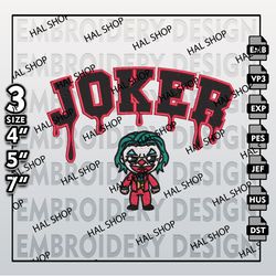 Joker Characters Machine Embroidery Pattern, Joker Embroidery Files, DC Movie Embroidery, Digital Download