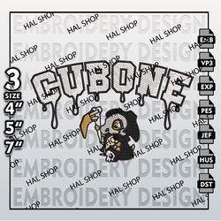 Spooky Pokemon Machine Embroidery Designs, Drop Name Cubone Halloween Costume Embroidery Files, Halloween Embroidery