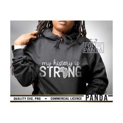 my history is strong svg png, black woman svg, black pride svg, freedom svg, african american svg, juneteenth svg, black