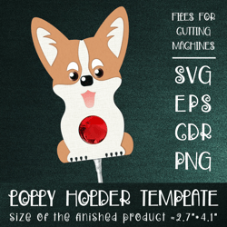 Corgi Dog | Lollipop Holder | Paper Craft Template SVG