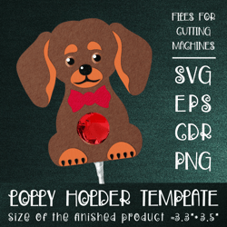 Dachshund | Dog Lollipop Holder | Paper Craft Template SVG