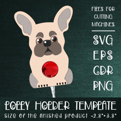 French Bulldog | Dog Lollipop Holder | Paper Craft Template SVG