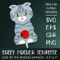 scottish fold cat | lollipop holder | paper craft template svg