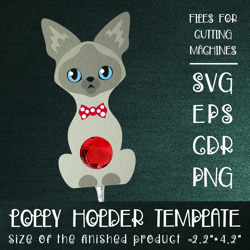 Siamese Cat | Lollipop Holder | Paper Craft Template SVG
