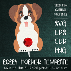St. Bernard Dog | Lollipop Holder | Paper Craft Template SVG