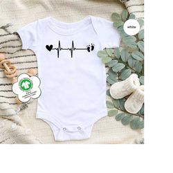 Baby Shower Gifts, Gift for New Mom, Baby Footprint Graphic Tees, Newborn Baby Onesie, Baby Announcement Bodysuit, Cute