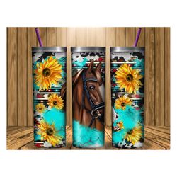 western horse tumbler png sublimation design,20oz. skinny tumbler png,aztec tumbler png, sunflower, aztec horse tumbler
