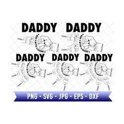 daddy man myth legend svg, personalized father's day fist bump set, baby toddler kid dad fist bump svg, father's day svg