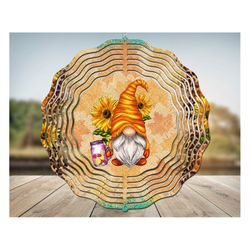 gnome sunflower wind spinner sublimation png, wind spinner png, sunflower wind spinner png, gnomes wind spinner png, sub