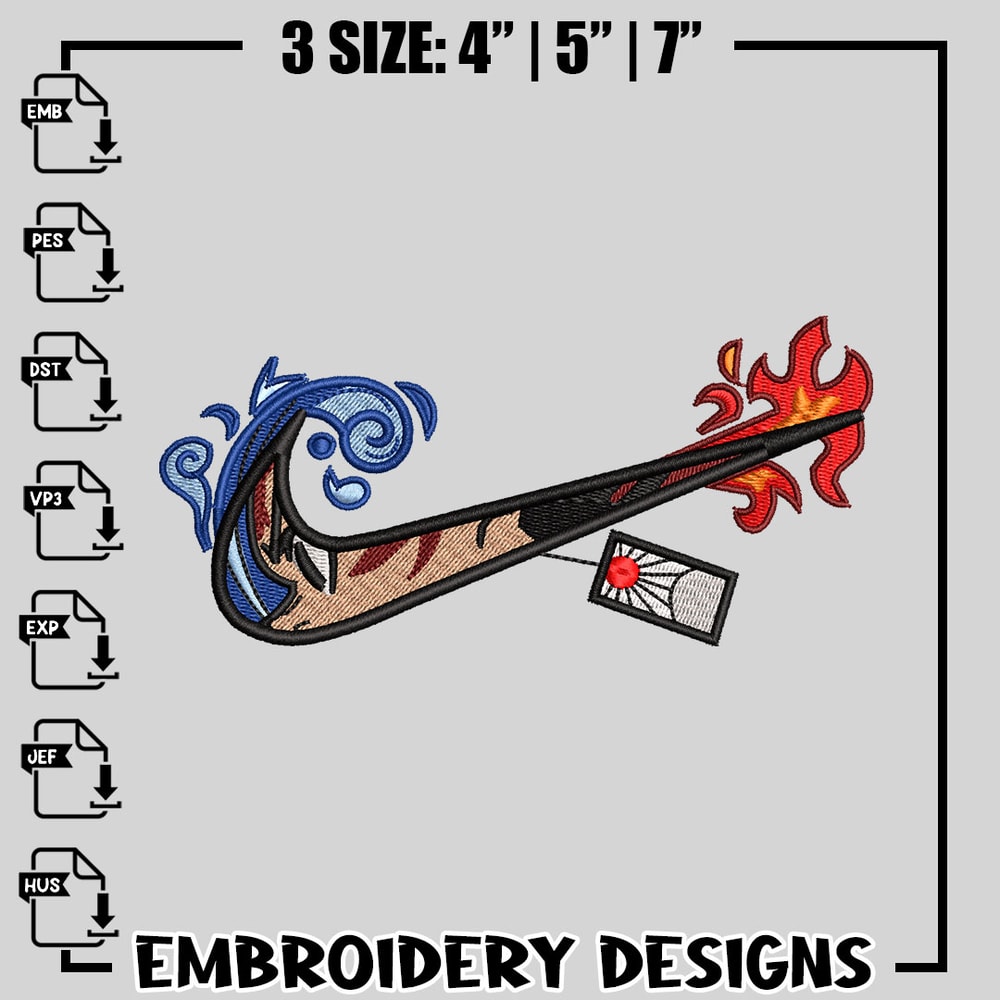 Tanjiro nike embroidery design