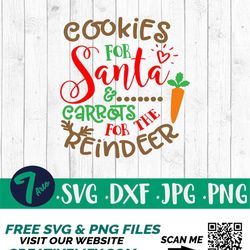 cookies for santa and carrots for the reindeer svg, santa cookie plate, santa svg, christmas svg, cut file for cricut or