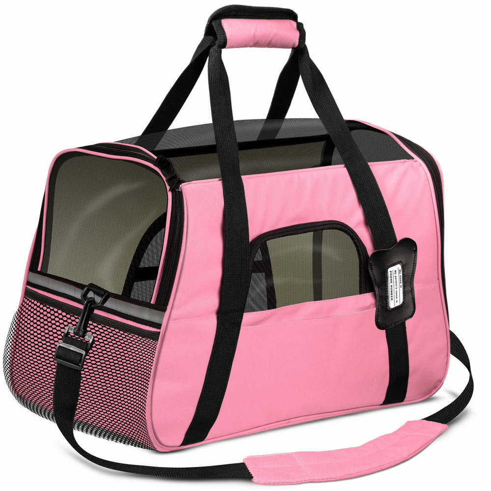 Soft-Sided Pet Carrier for Cats and Dogs Pink