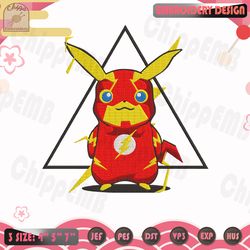 pikachu x flash, pokemon embroidery design, anime embroidery file, machine embroidery design, instant download