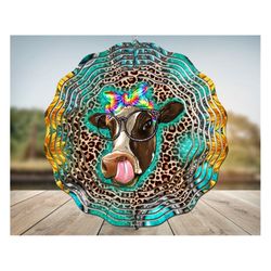 cow sunflower wind spinner sublimation png, wind spinner png, sunflower wind spinner, gemstone wind spinner, sunflower c