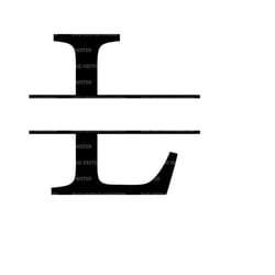 uppercase l letter split monogram svg, alphabet split name frame, split font monogram. vector cut file cricut, silhouett