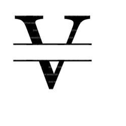 uppercase v letter split monogram svg, alphabet split name frame, split font monogram. vector cut file cricut, silhouett