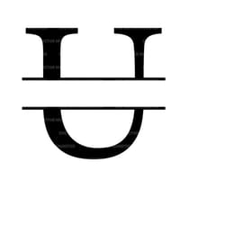 uppercase u letter split monogram svg, alphabet split name frame, split font monogram. vector cut file cricut, silhouett