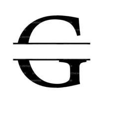 uppercase g letter split monogram svg, alphabet split name frame, split font monogram. vector cut file cricut, silhouett