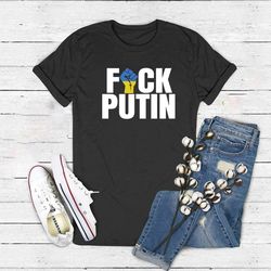 f*ck putin shirt, i stand with ukraine shirt, anti putin t-shirt for women men, support ukraine tee - a860