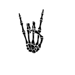 skeleton devil rock horns svg, rock music svg, heavy metal. vector cut file for cricut, silhouette, pdf png eps dxf, dec