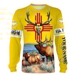 bull elk hunting new mexico flag custom name 3d full printed shirt, hoodie, sweatshirt personalized hunting gifts chipte